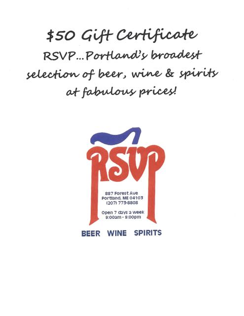 $50 RSVP Gift Card...huge selection of wine, beer & spirits, right on Forest Avenue in Portland