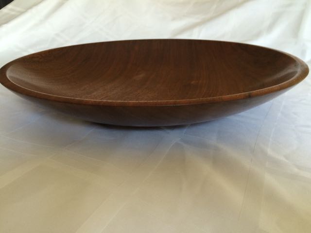 Handsome, large Turned Walnut Bowl by Ted Curtis