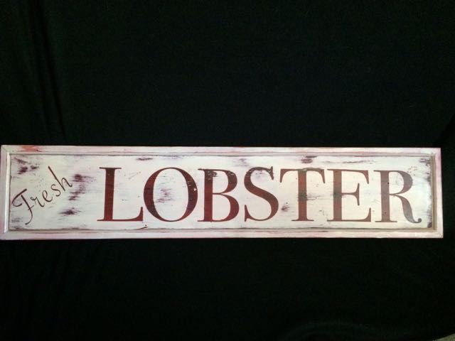 Fresh LOBSTER hand-painted by Sarah Parker (Swee'Pea Vintage Signs)