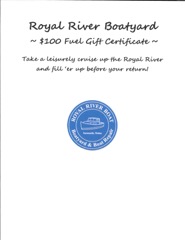 $100 gas or diesel at Royal River Boatyard...bid on the Royal River Grillhouse and stop for lunch after you gas up!