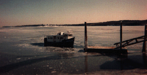 Biq Squaw approaching in the ice