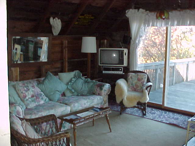 The central living area, opening out onto the spacious deck