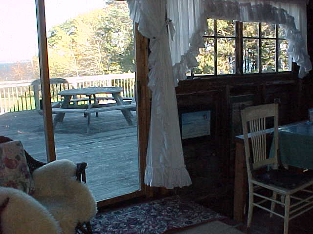 Looking out onto the deck
