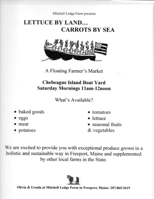 $30 Gift Certificate to the Floating Farmer's Market.  Choose from a selection of farm fresh produce & more every Saturday morning at the Boatyard